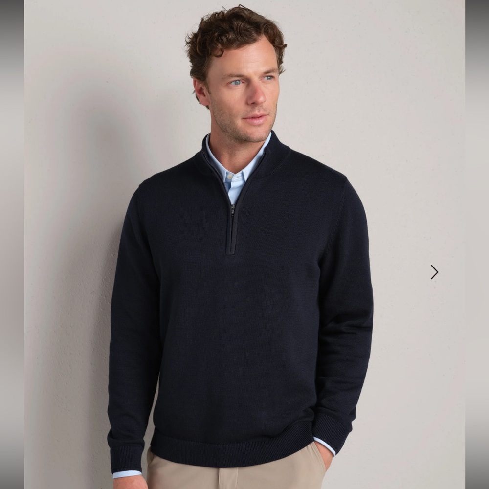 NWT Rhone Men’s Commuter 1/4 Zip Sweater True Navy Pullover Performance Size XXL